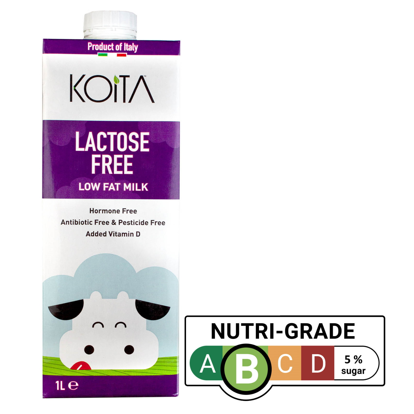 Koita Lactose Free Low Fat Milk Added Vitamin D 1L