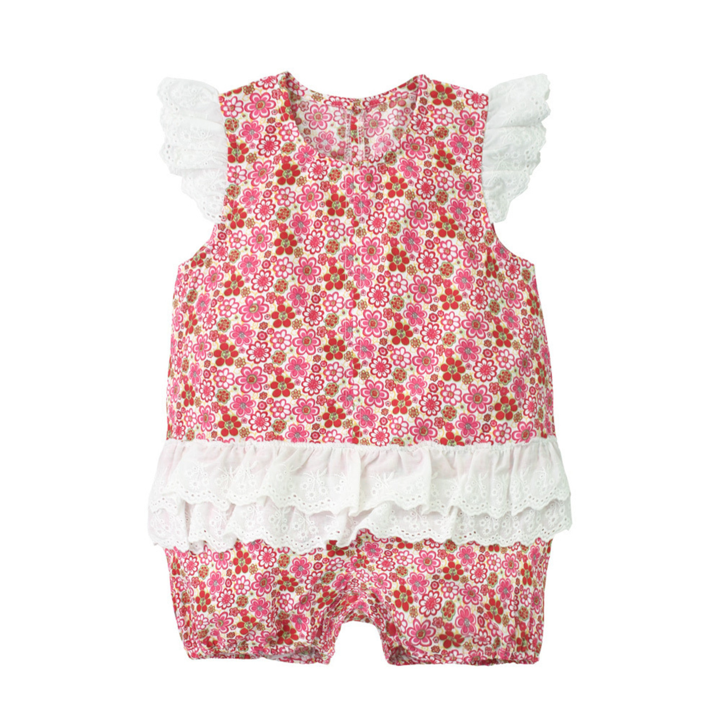 Ruffle Sleeveless Floral Romper