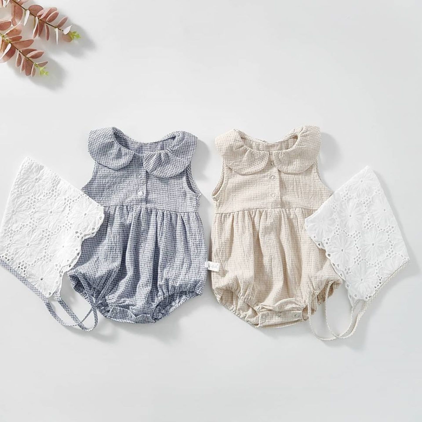 Baby Checked Romper Set