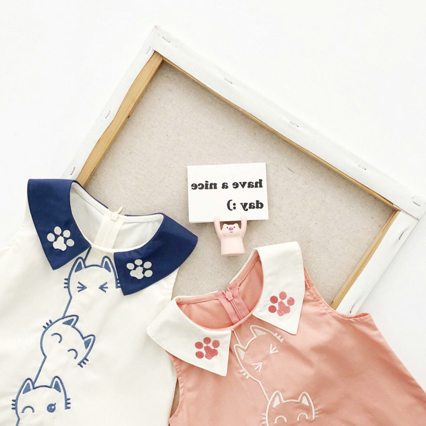 Embroidered Kitten Dress 