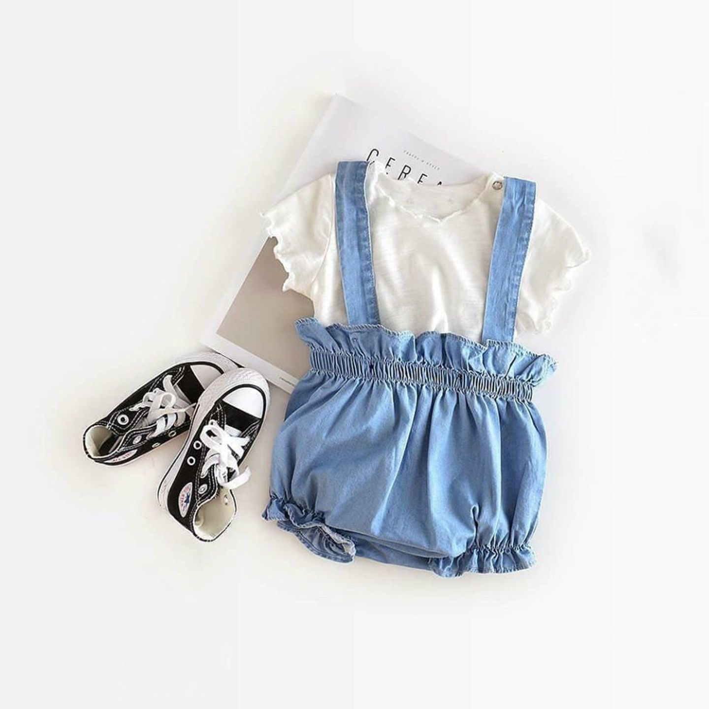 Back Bow Denim Jumper