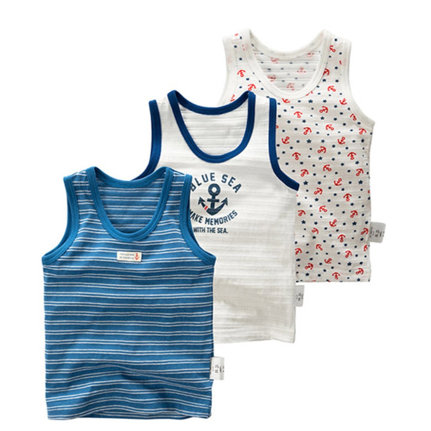 Anchor Print Singlet 3 Pack Set
