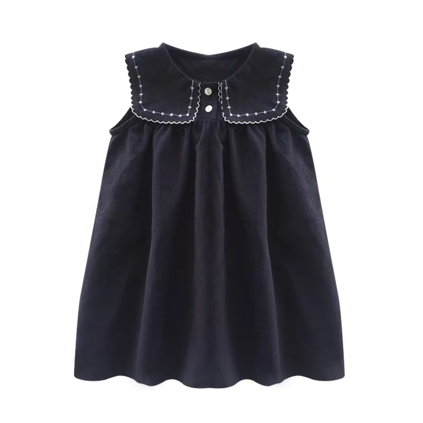 Embroided Collar Dress
