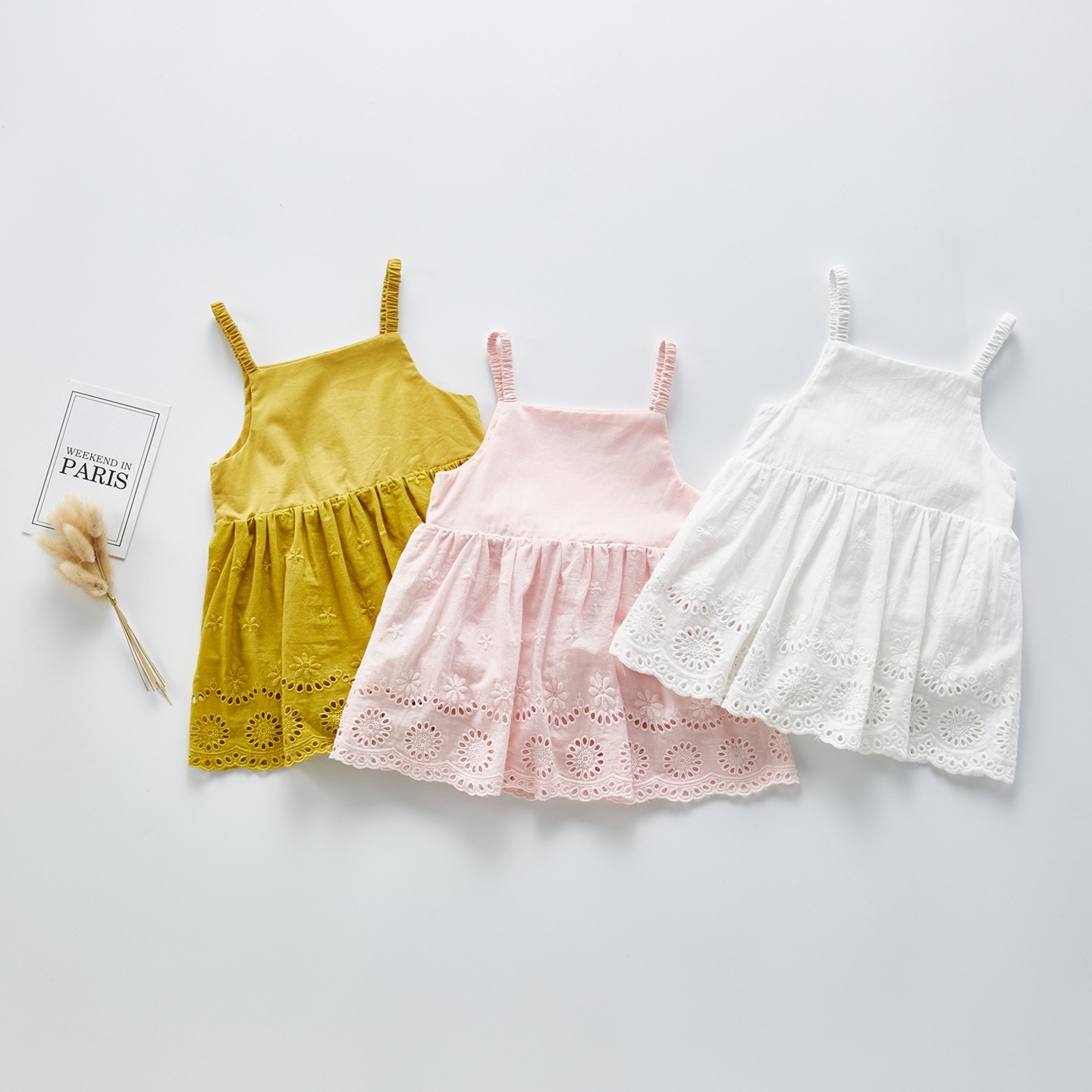 Embroidered Sleeveless Baby Romper  Dress