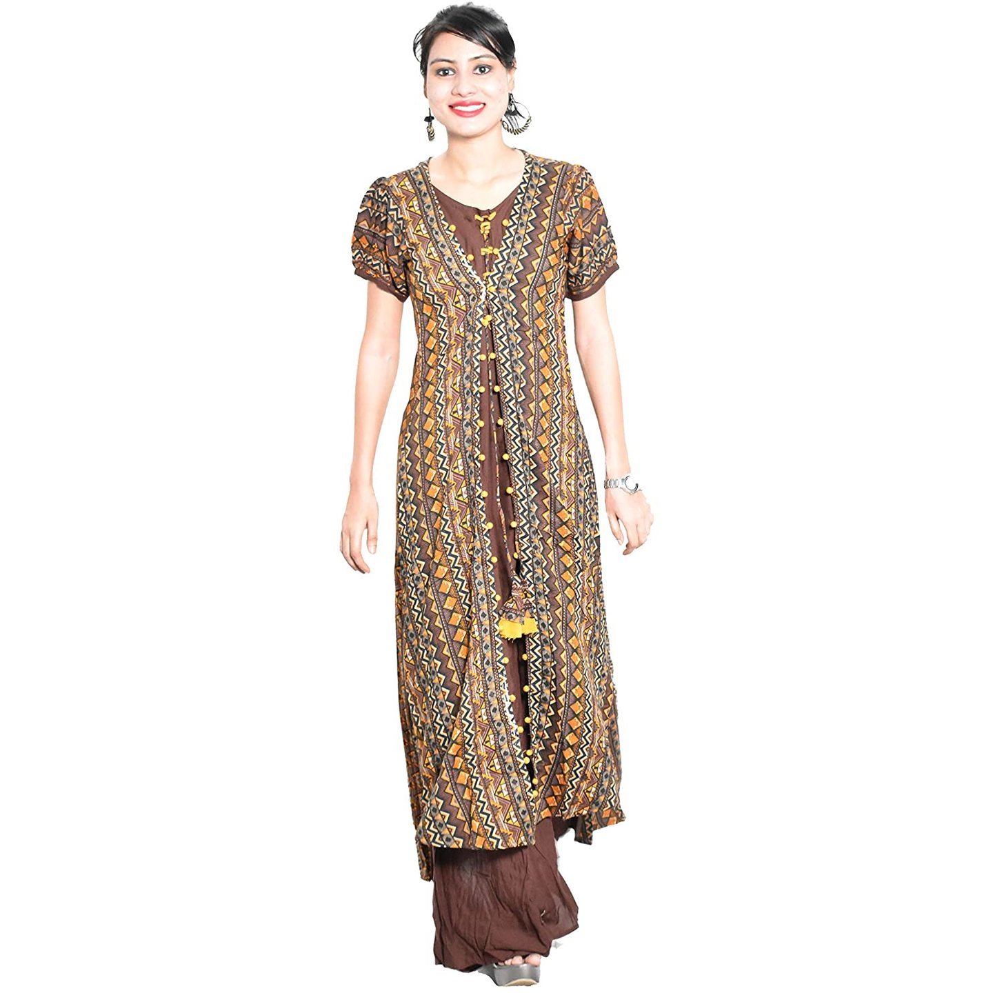 kurti with shrug designs