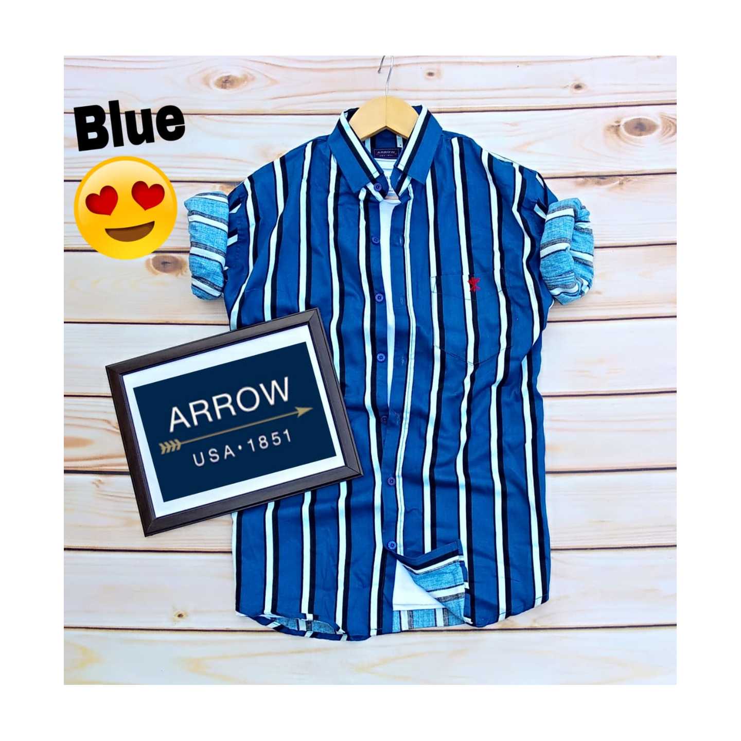 ARROW (USA;1851) SUPERB STRIPES MEN.COTTON SHIRT