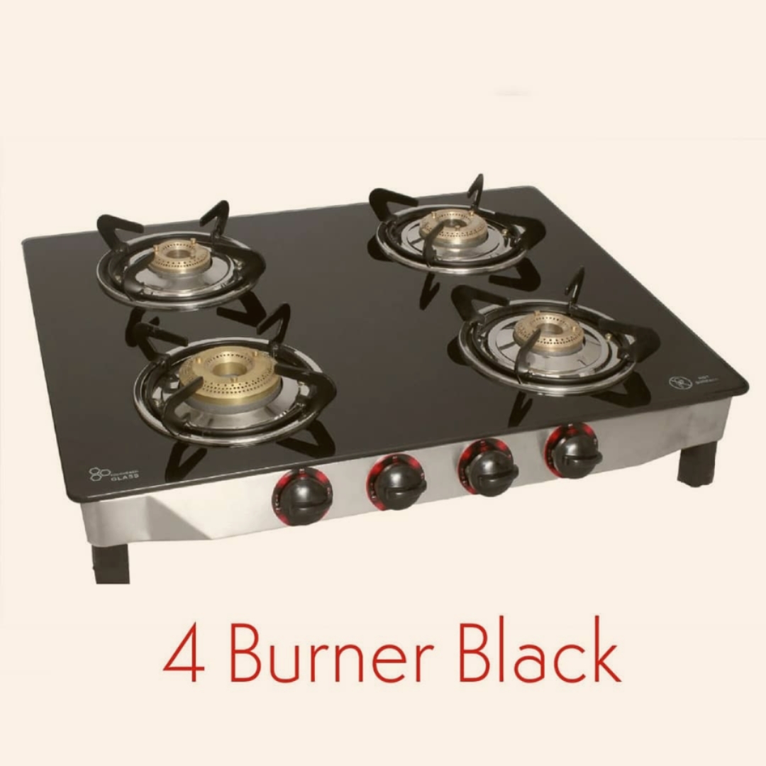 4 burner toughened glass top gas stove