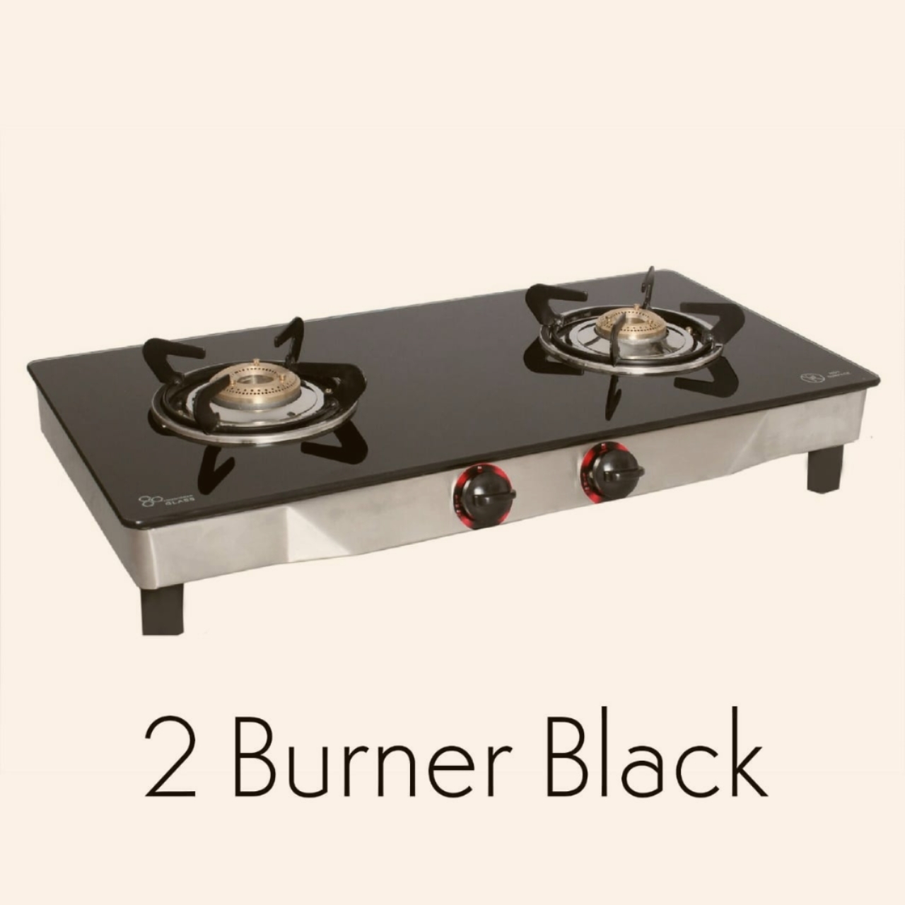 2 burner toughened glass top gas stove