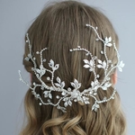 Silver Crystal Bridal Headpiece Delicate Leaf Vine
