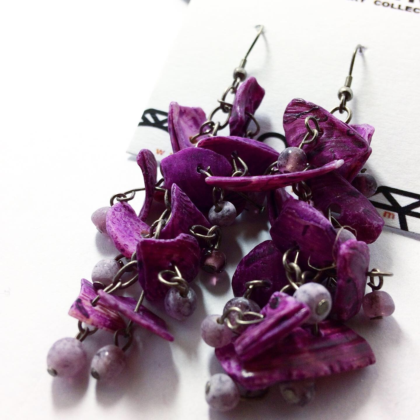 Handmade Beaded Shell Earrings 95274