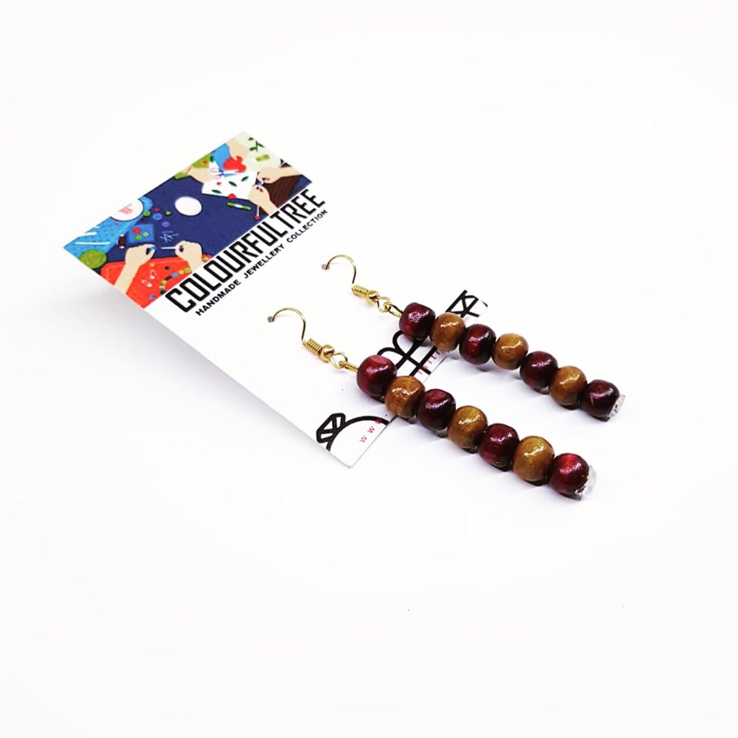 Handmade Wooden Beads Earrings 95208