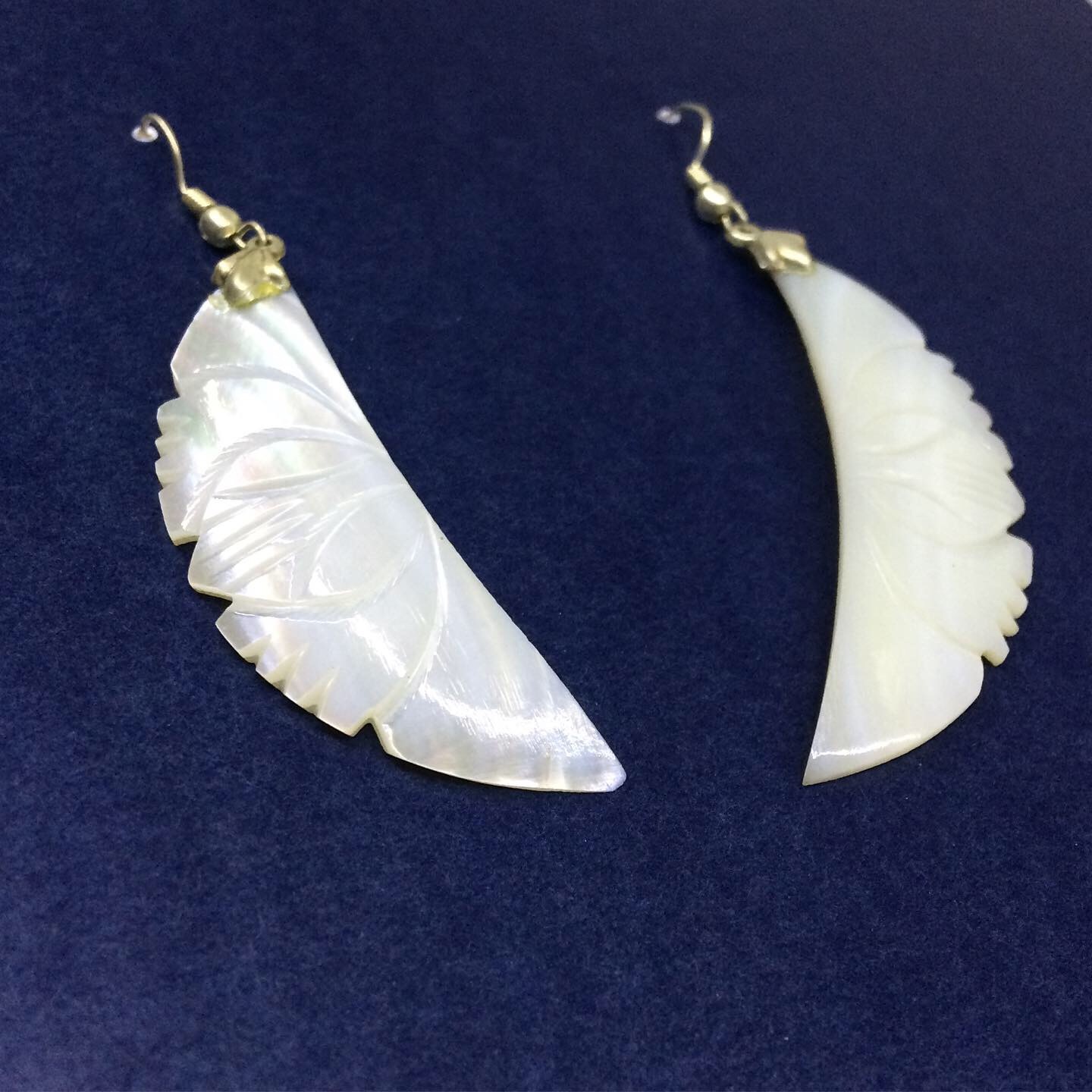 Hand Carved Shell Earrings 45229