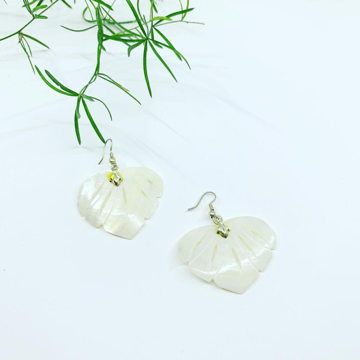 Hand Carved Shell Earrings 45222