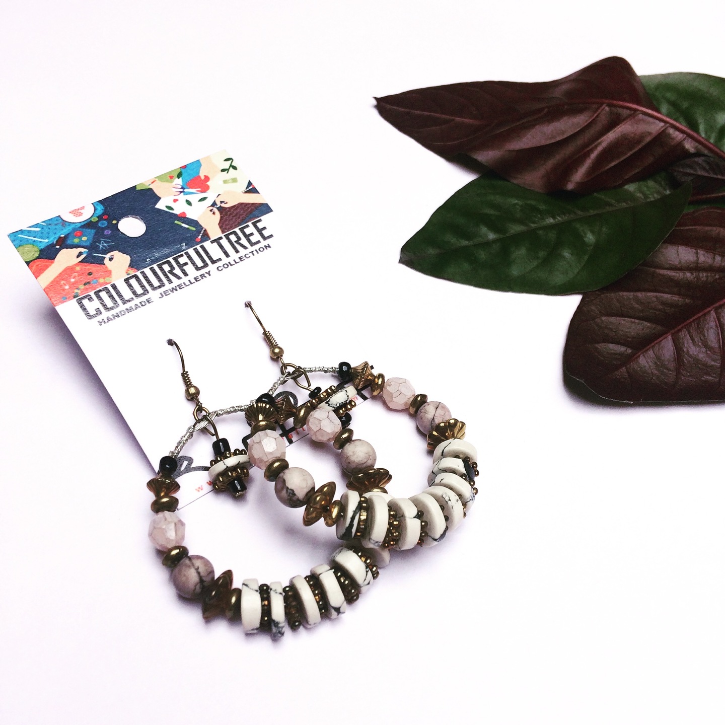Handmade Multi Beads Earrings 95216