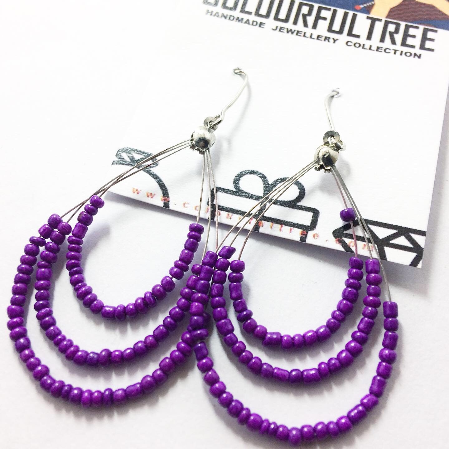 Handmade Beaded Earrings 95278