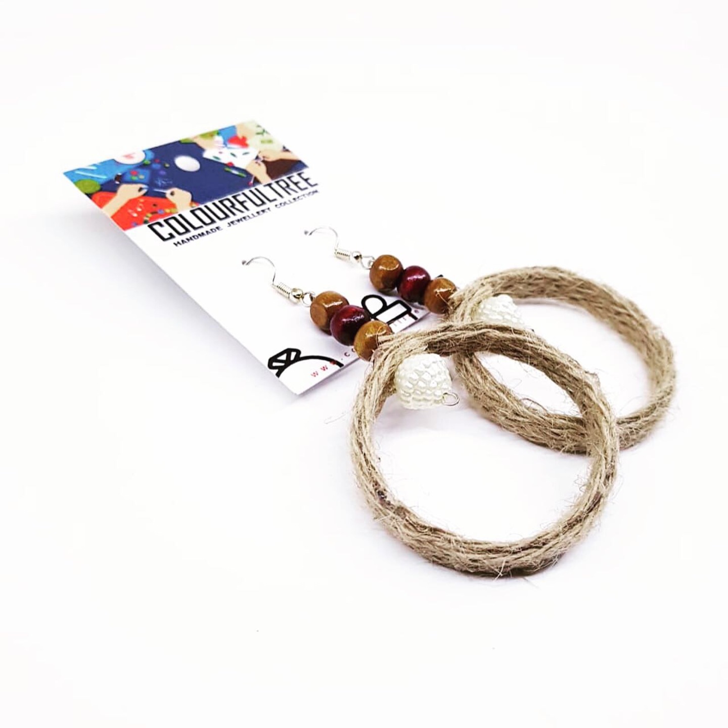 Handmade Jute Earrings 95206