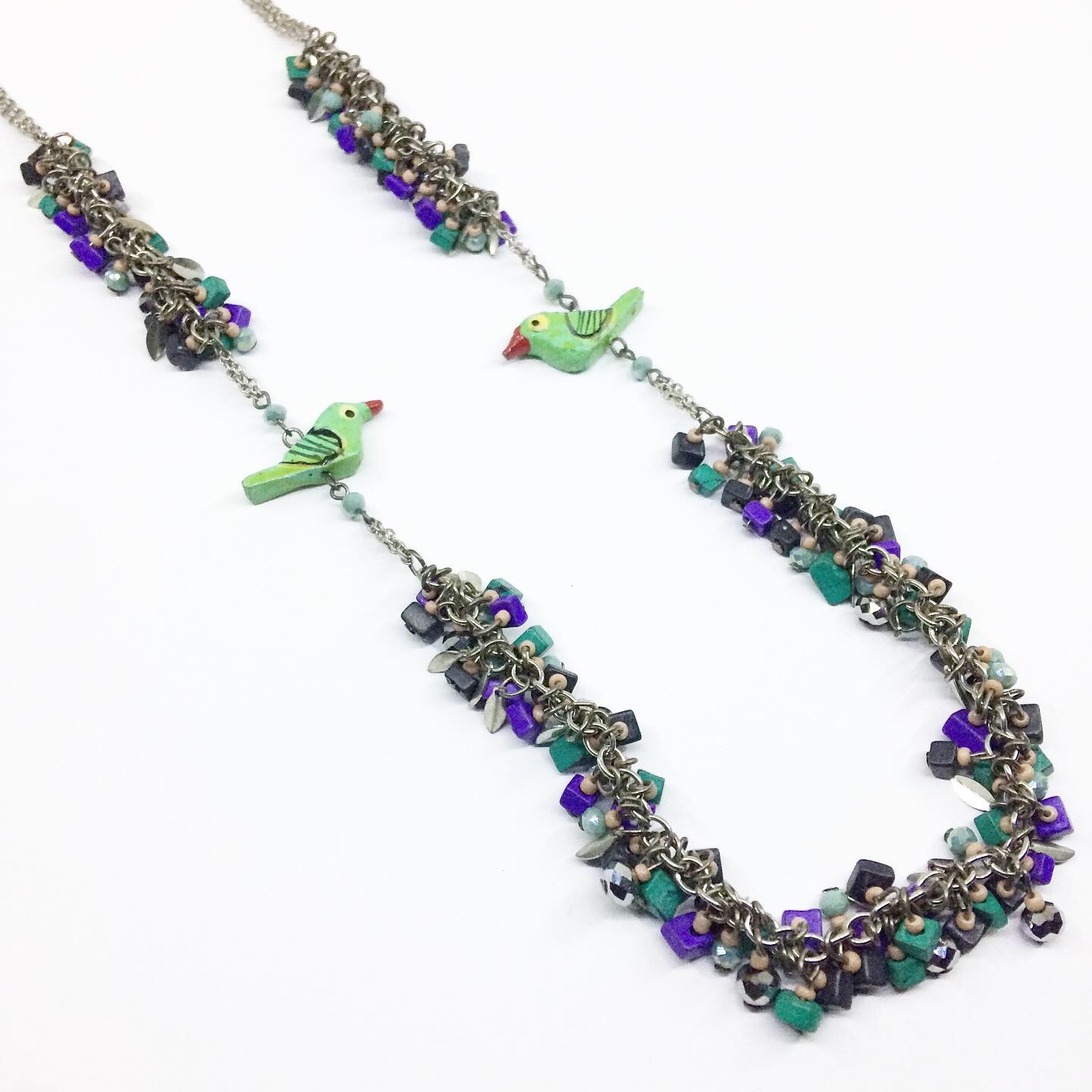 Handmade Beaded Bird Necklace 14120