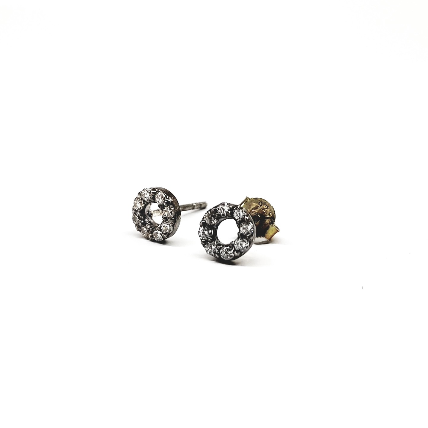 Oxidized Sterling Silver Stud 3111