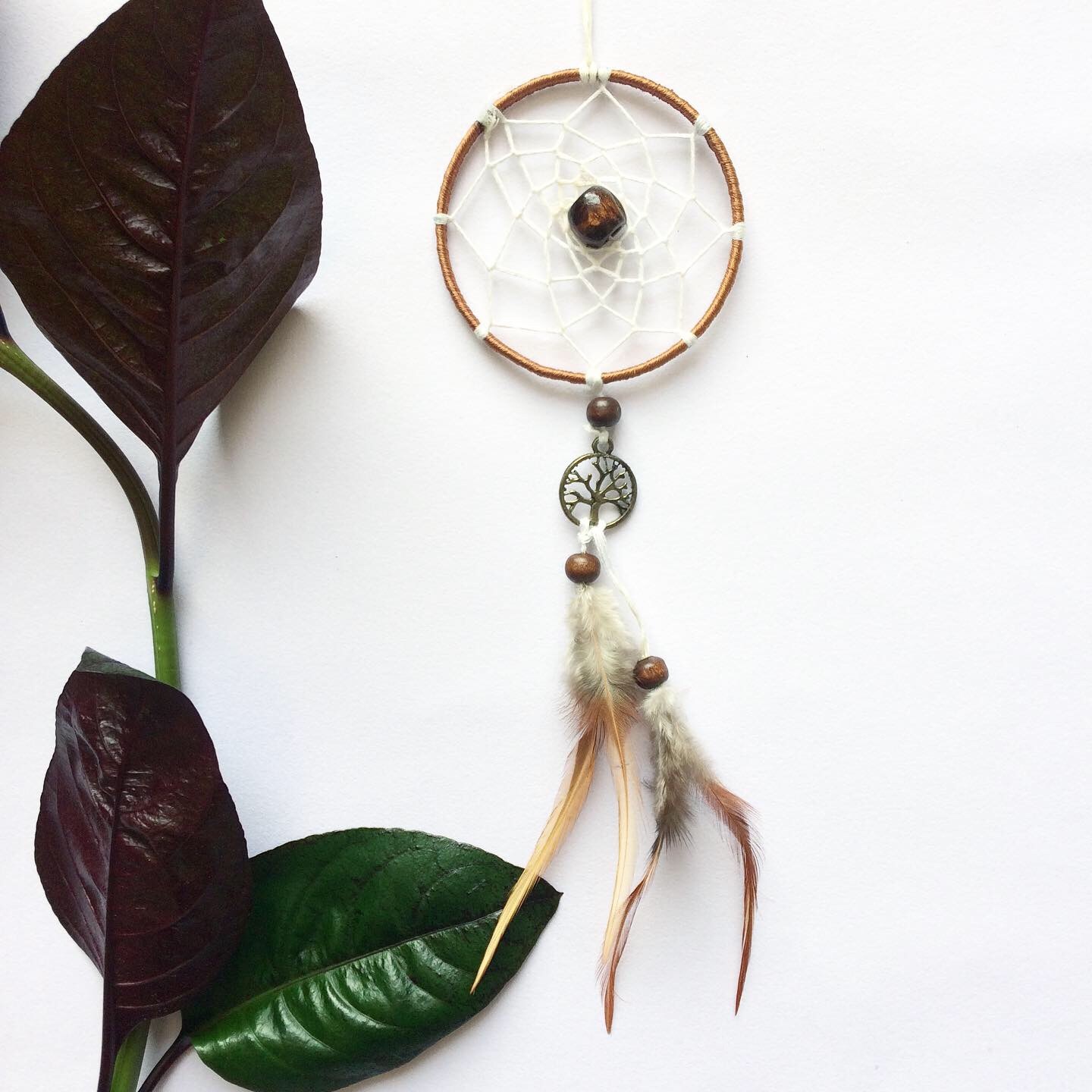 3 Inch Dream Catcher Silk Thread & Lucky Feather OG715906