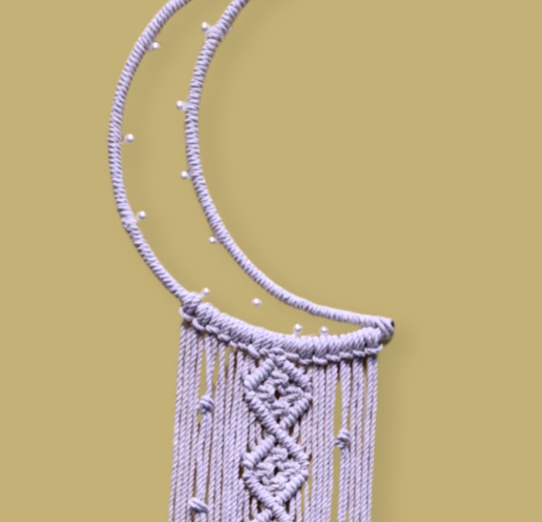Macrame dream catcher sun and moon wall hanging(set of 2)