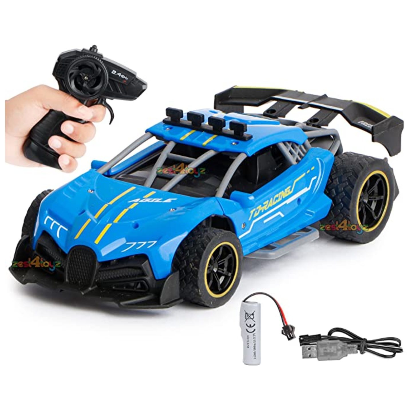 RC Cars High Speed Remote Control Drift Racing Car Toy for Kids 2.4Ghz Full Function RC Vehicle Toy for Kids Pack of 1 Blue