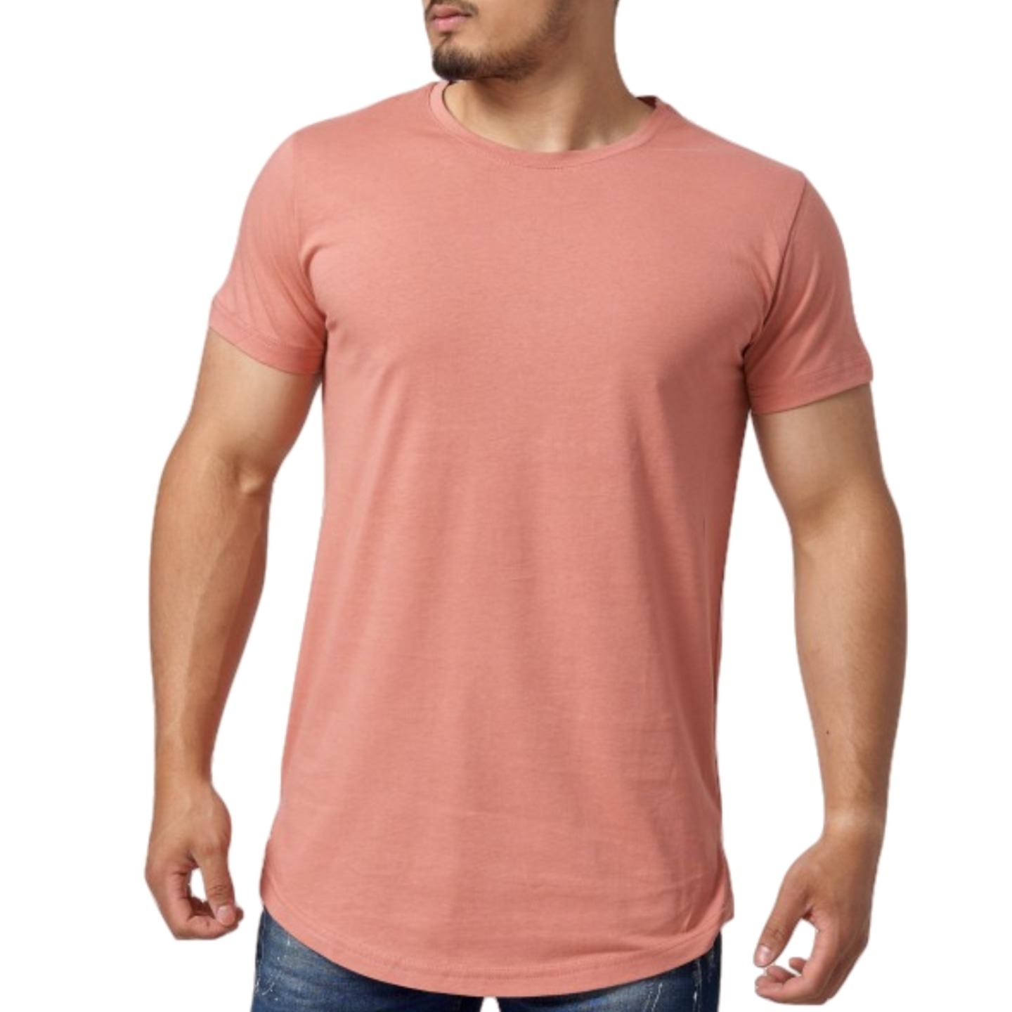 SALMON PINK SOLID PLAIN TSHIRT