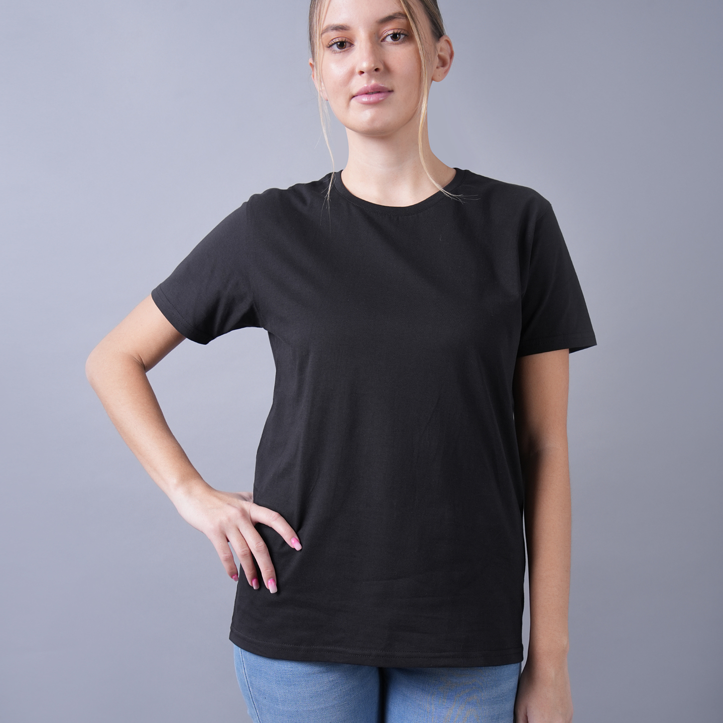 Black solid Plain tshirt