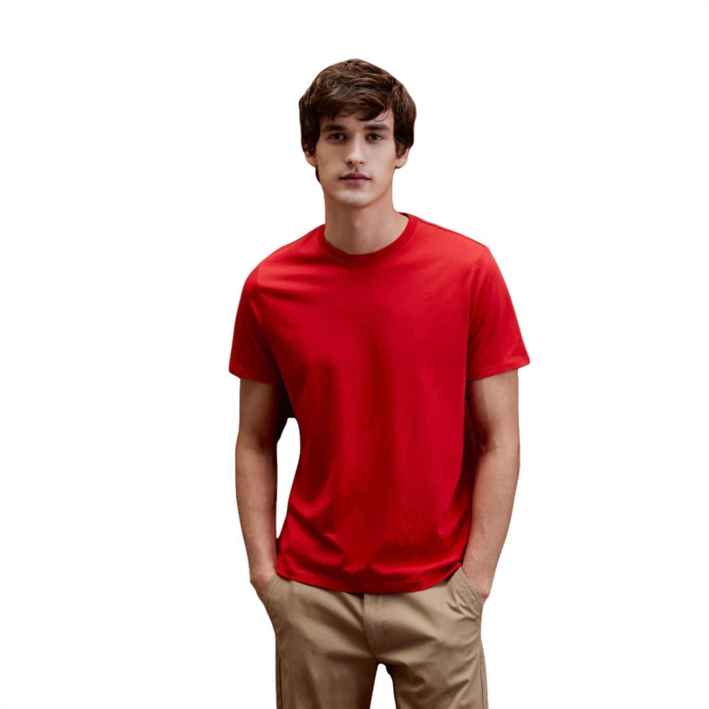 RED SOLID PLAIN TSHIRT