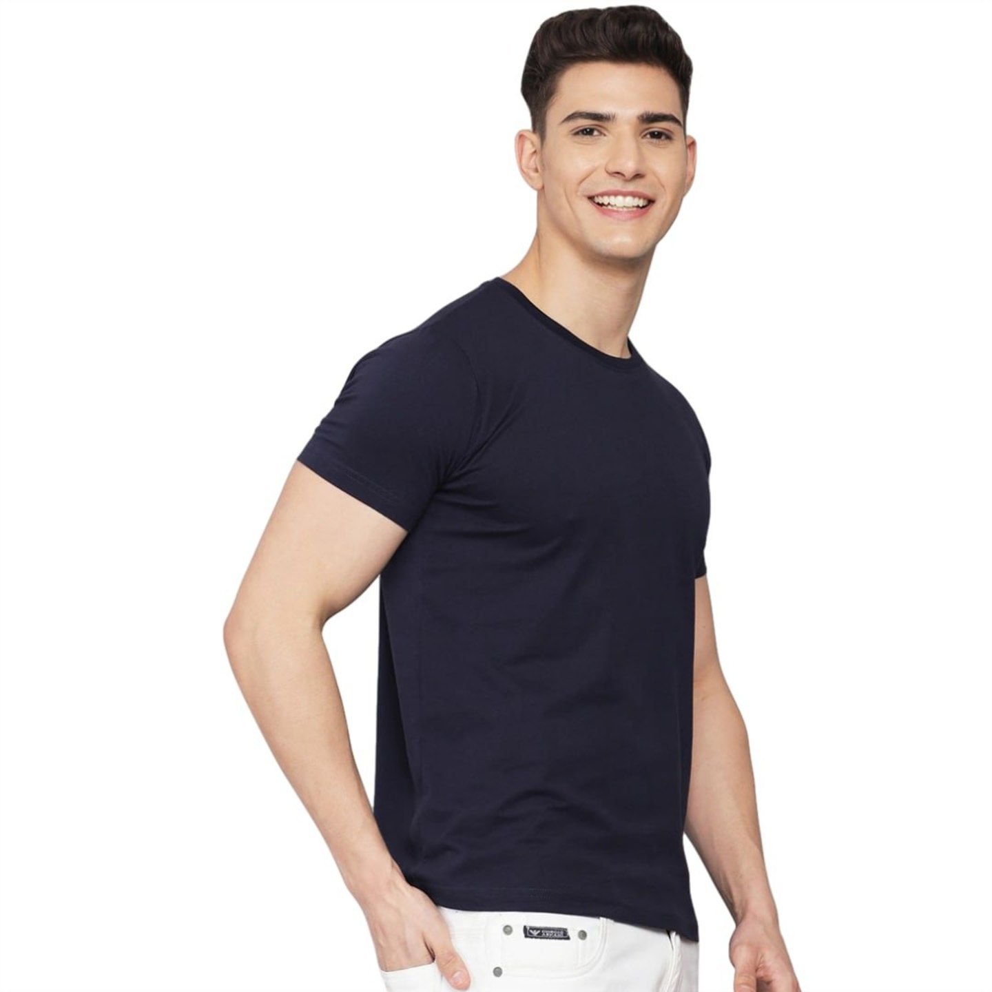 NAVY BLUE SOLID PLAIN TSHIRT