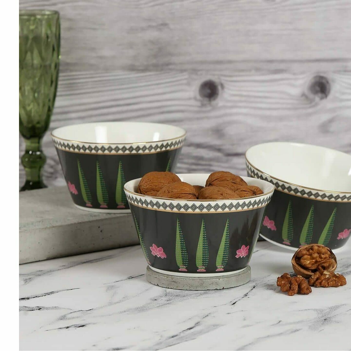 Snack bowl set of 3 fine porcelain