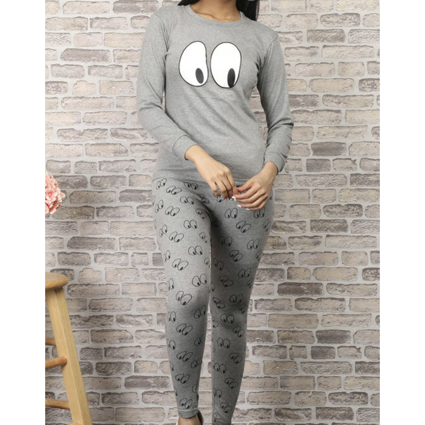 Classy Look Eyes Print Track Suit Set.. Free Size 28-32 Bust..