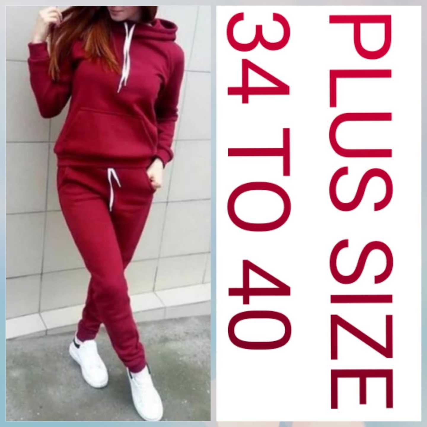 Plus Size Hoodie Top+Bottom Track Suit Set..