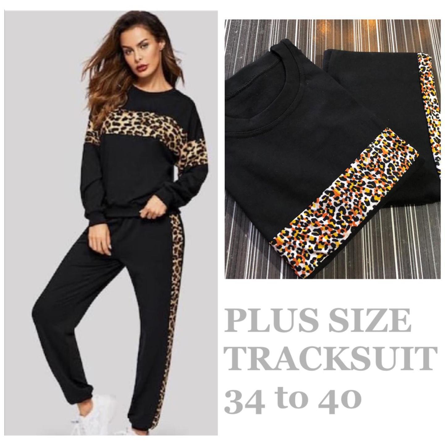 Tiger Print Full Sleeves Top+Bottom Track Suit Set..