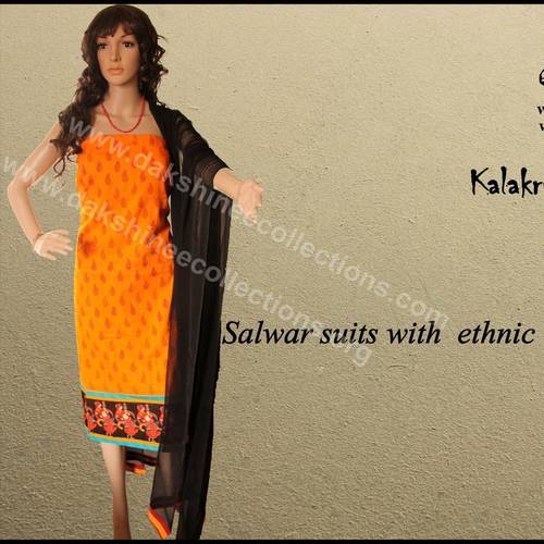 Block printed cotton salwar suit