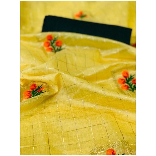 DFM03 - Fabric Modal cotton checks saree with banglori Silk blouse
