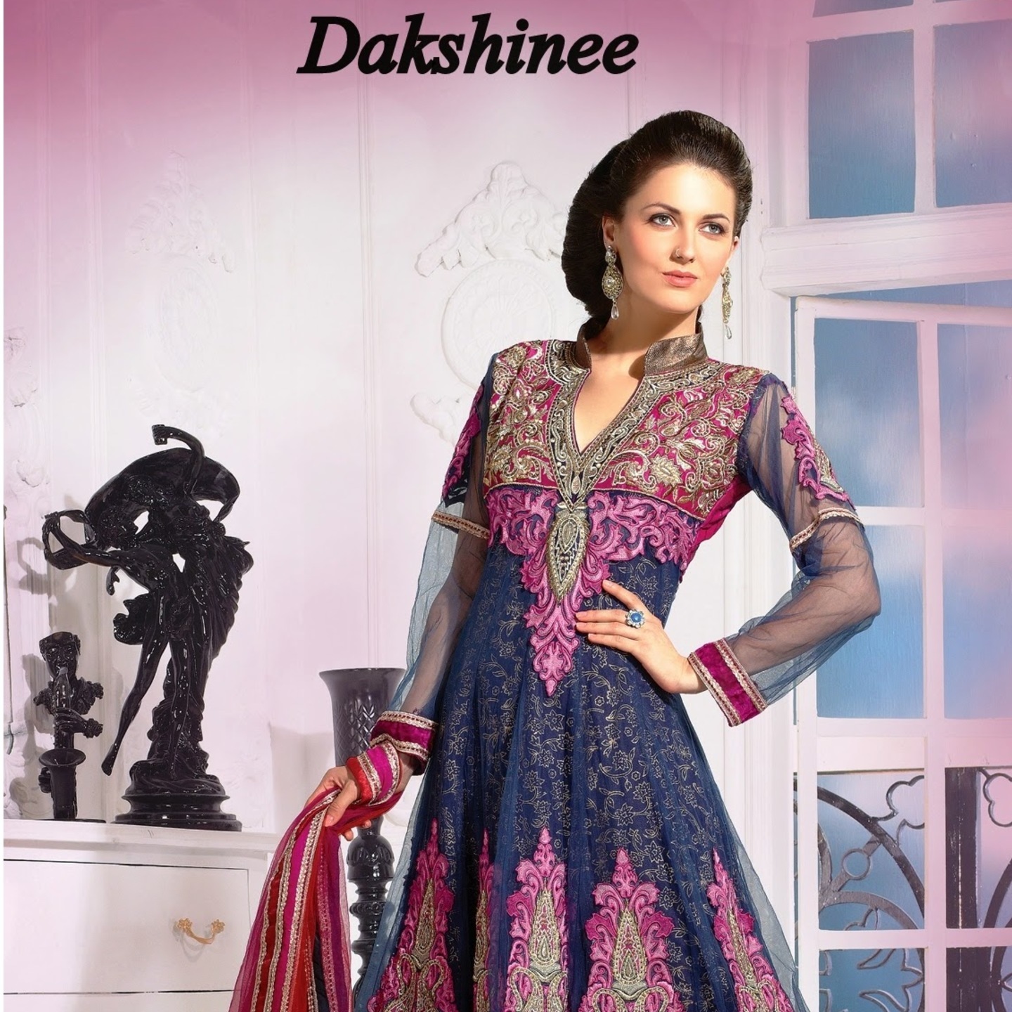 Heavy embroidered party wear Anarkali Suit