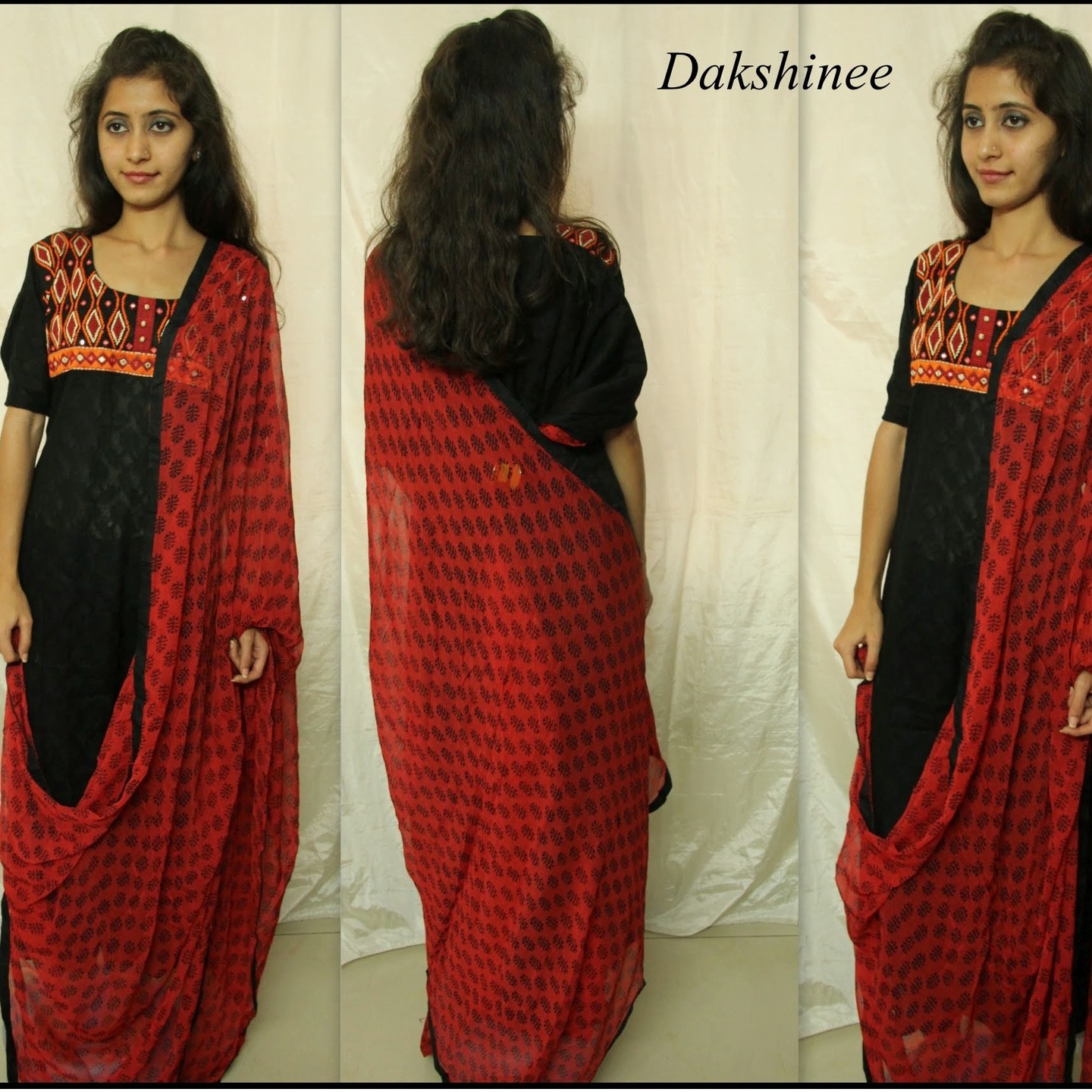 Block printed  and embroidered cotton Salwar Suit