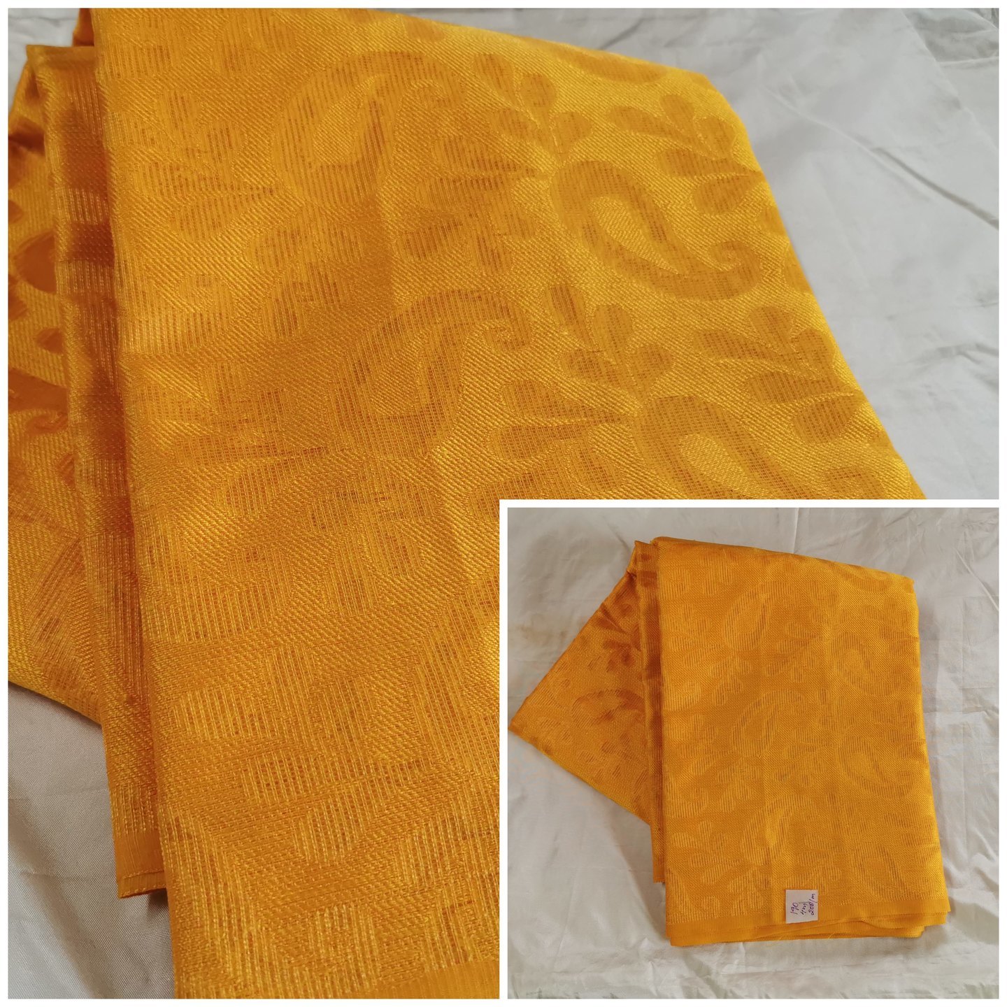 190 - Self brocaded soft silk cotton fabric
