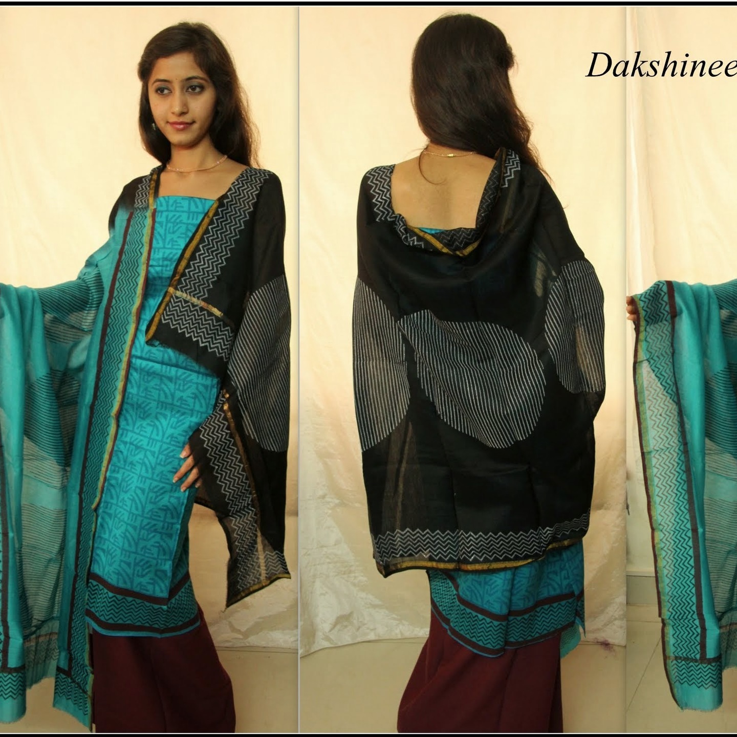 Block printed Chanderi Silk Salwar Suit