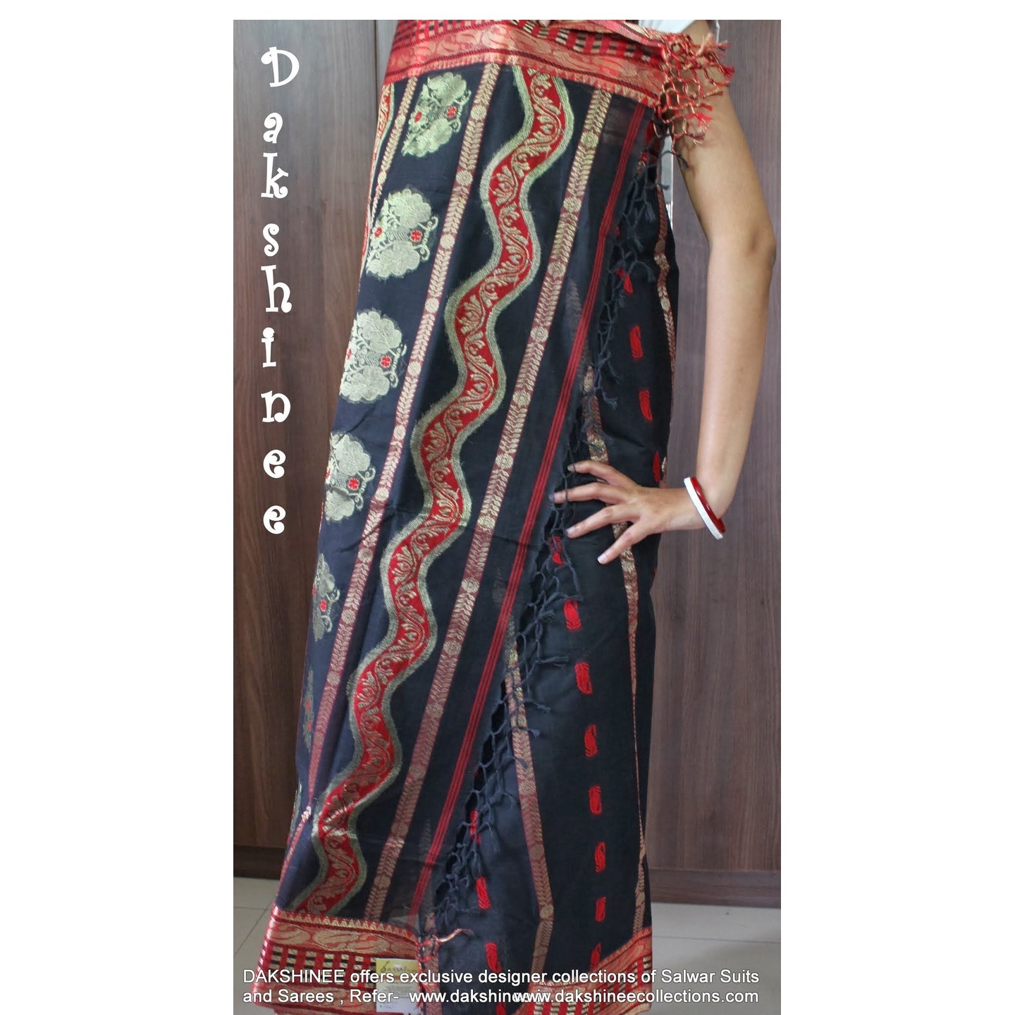 DKC1COA8-PCB009-P - Dhaka handloom cotton saree