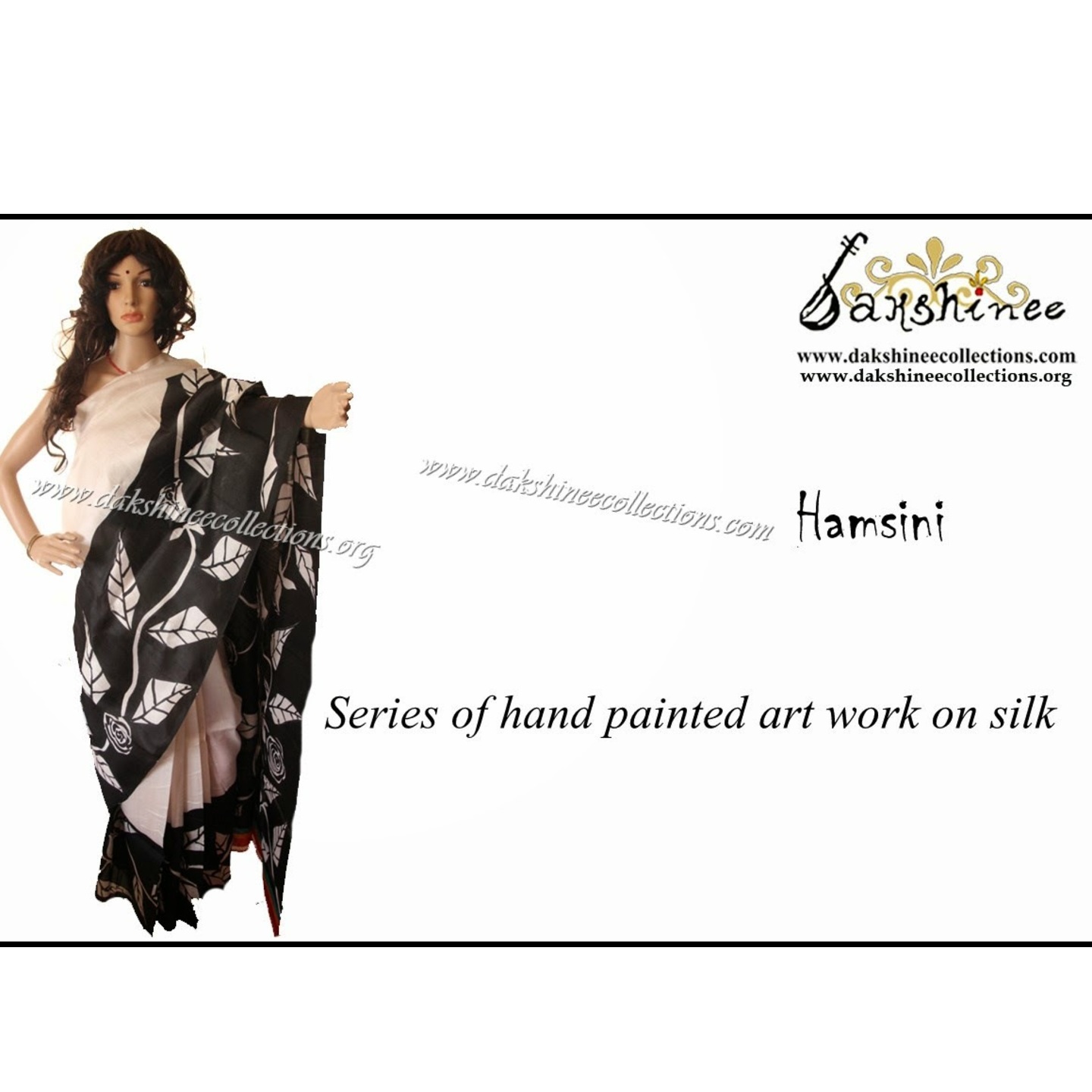 DKC1SKA2-MUW067 - Hand painted Silk Saree