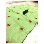 DFM05 - Fabric Modal cotton checks saree with banglori Silk blouse