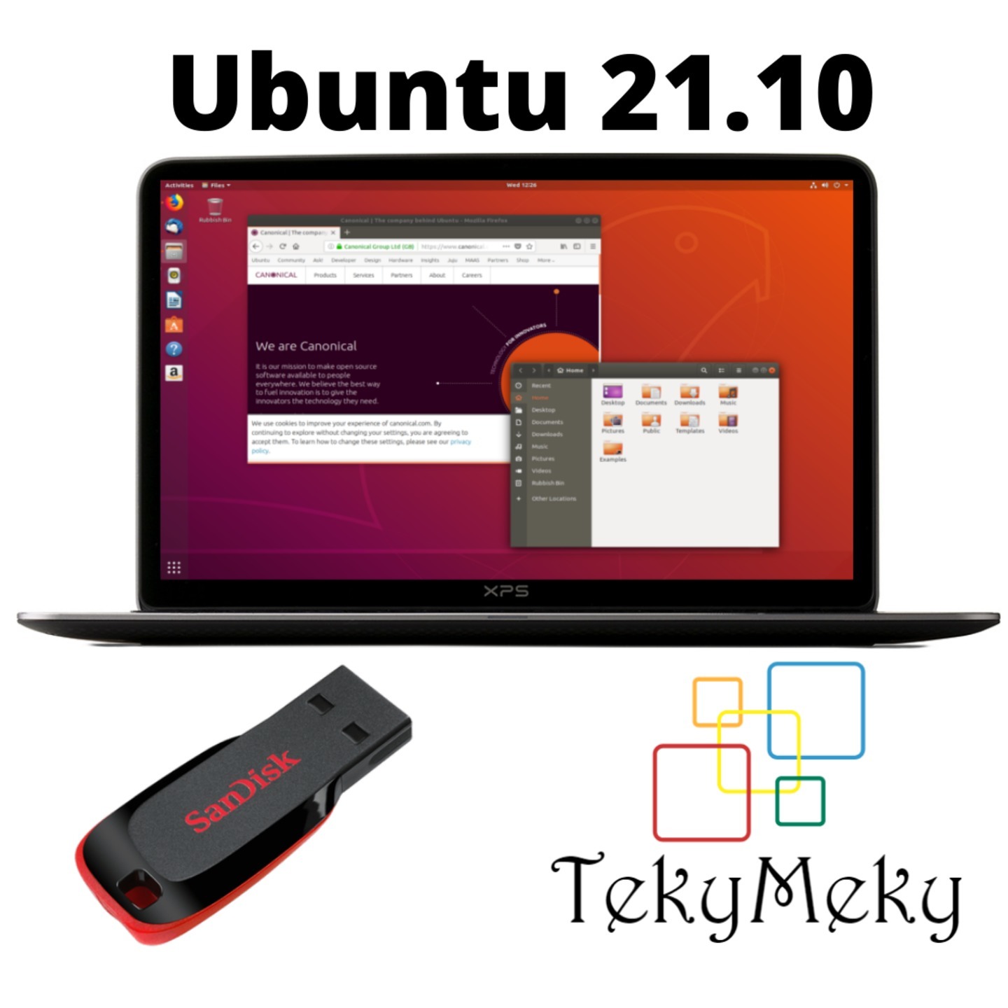 Ubuntu Linux Ver 21.10 Live + Installer 64 Bit Desktop Operating System with 16Gb USB