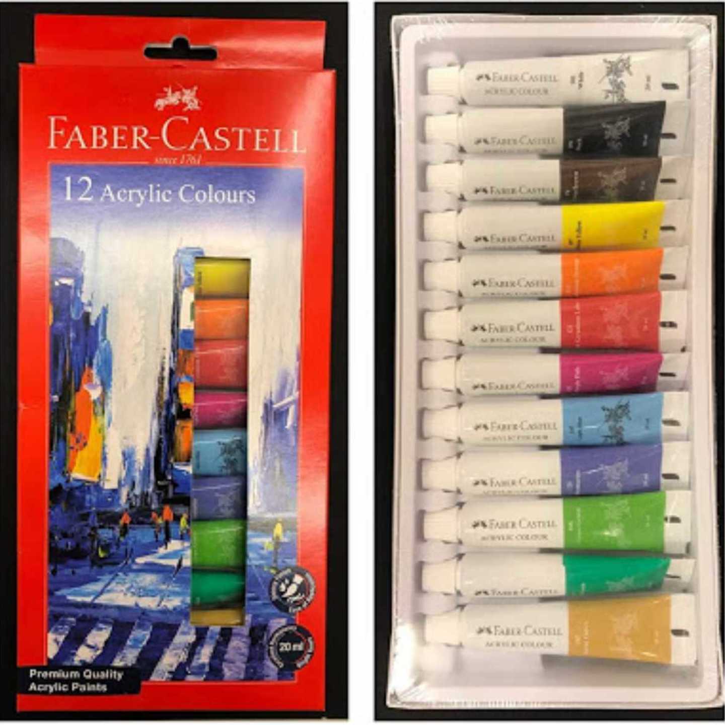 Faber Castell 20ml Acrylic Colour (Pack of 12)