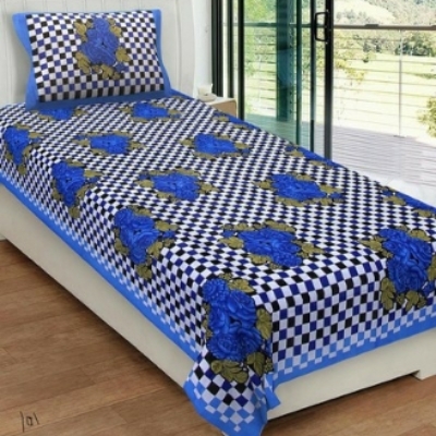 Sohas Cotton Printed Single Bedsheet With Pillow Cover
