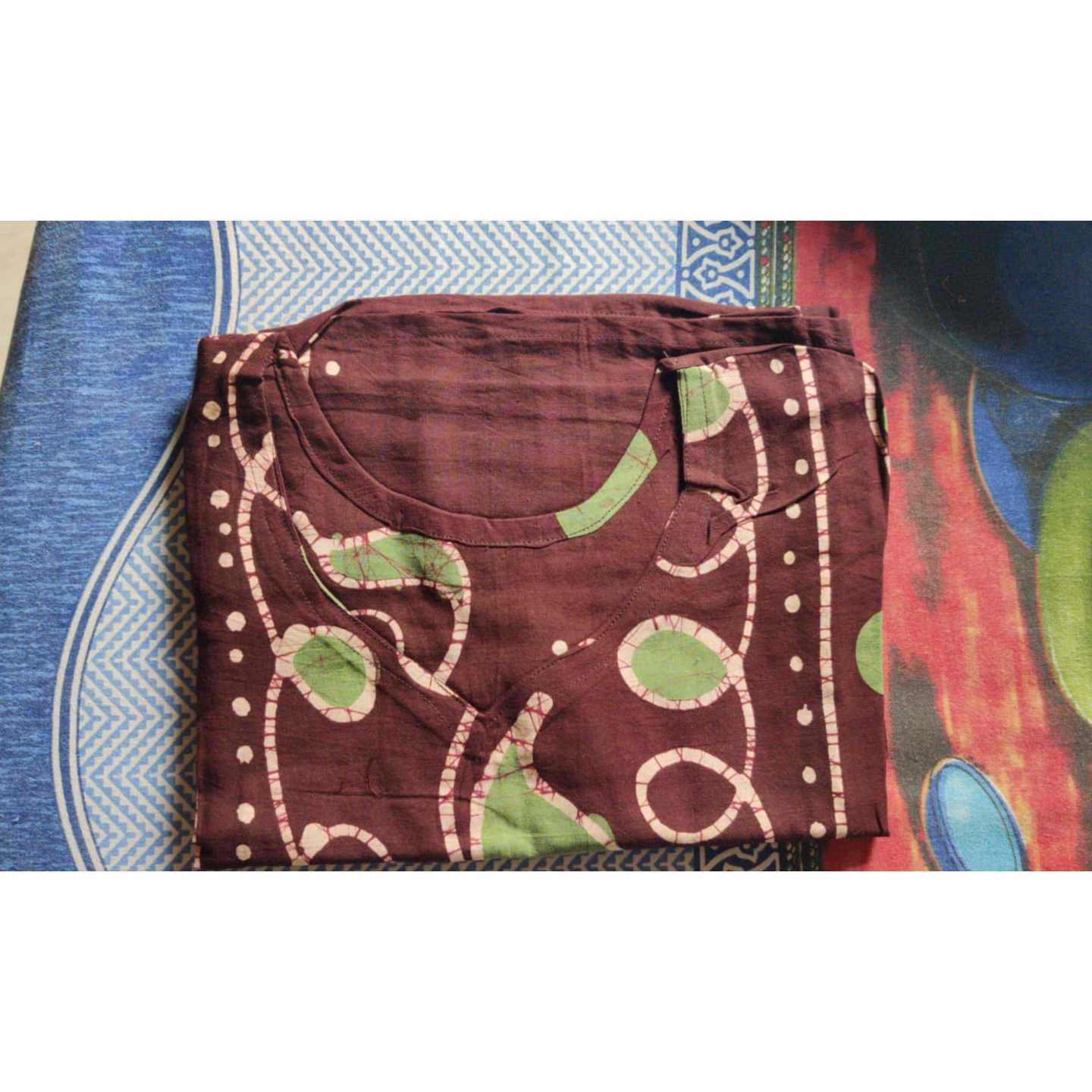 Sohas 100 Pure Cotton Batik Print Night Gowns for Women - Multicolour, Free Size