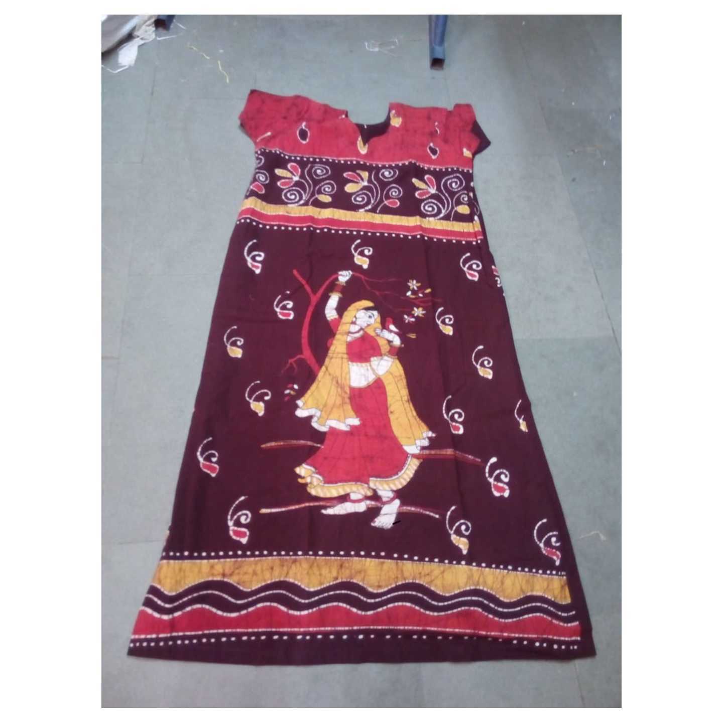 100 Pure Cotton Batik Print Night Gowns for Women - Multicolour