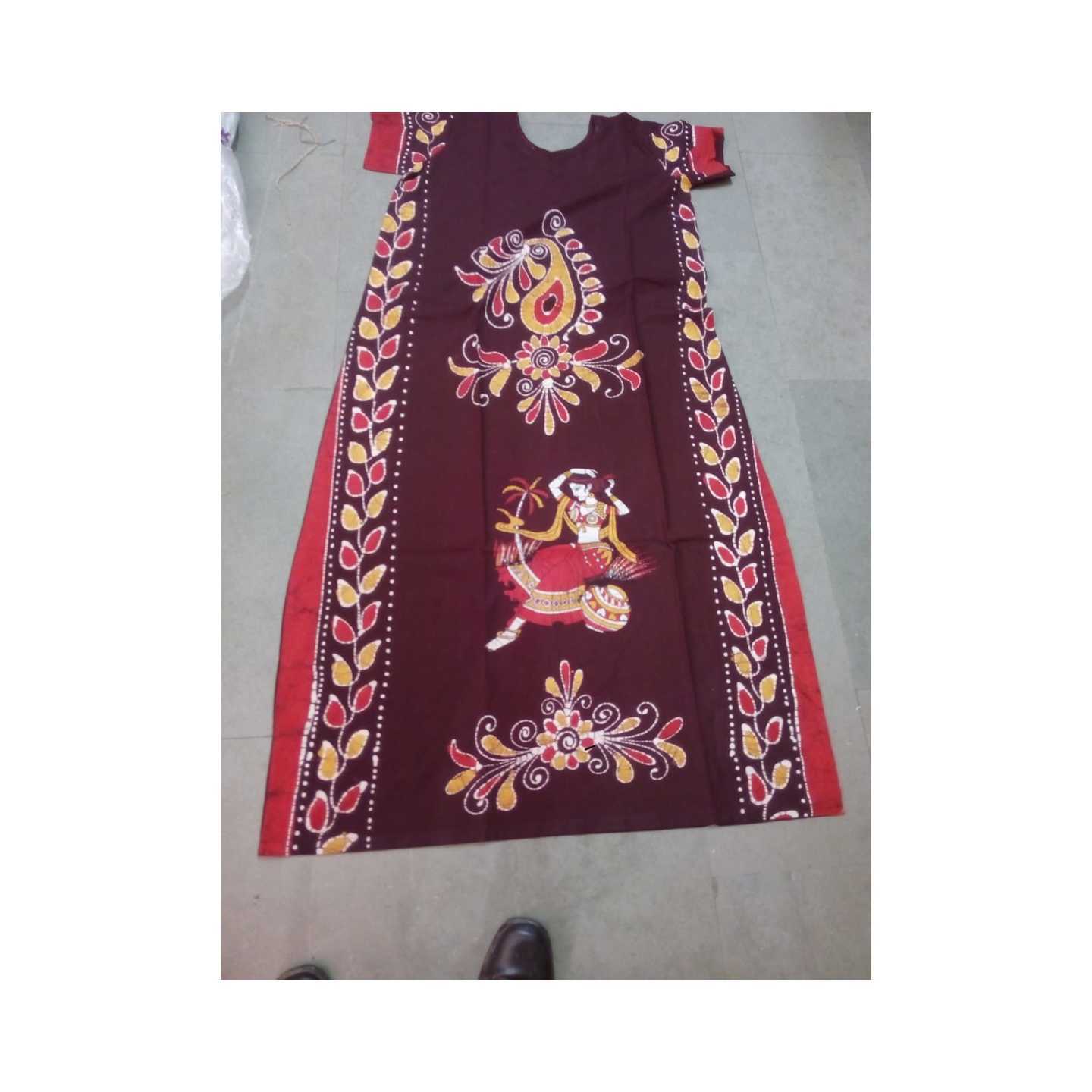 100 Pure Cotton Batik Print Night Gowns for Women - Multicolour, Free Size