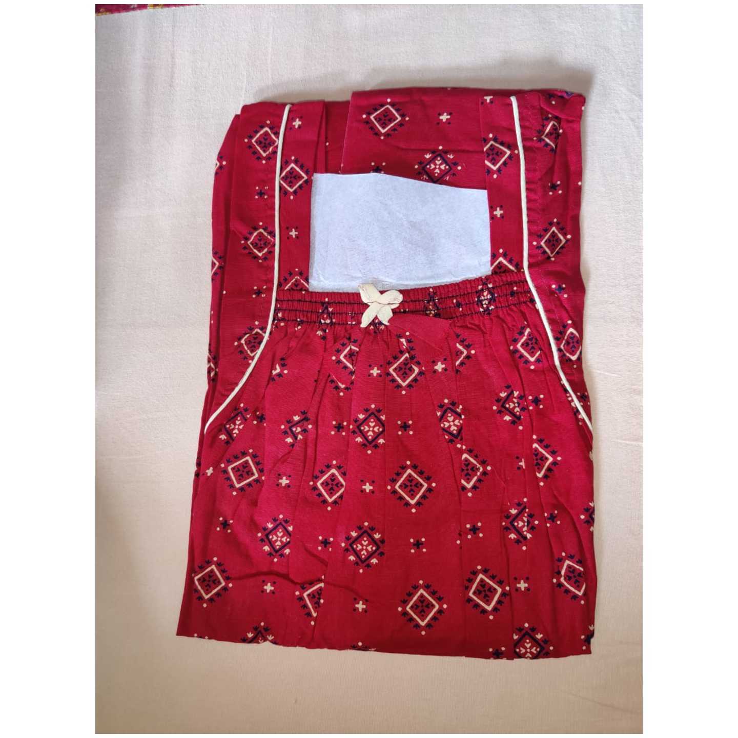 Sohas 100 Pure Cotton Batik Print Night Gowns for Women - Multicolour, Free Size
