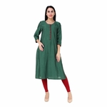 Green cotton silk Kurta